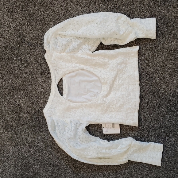 NWT Free People Y2K  Round Neck Long Puff Sleeve Top blouse tee - Picture 12 of 12